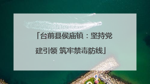 台前县侯庙镇：坚持党建引领 筑牢禁毒防线