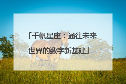 千帆星座：通往未来世界的数字新基建
