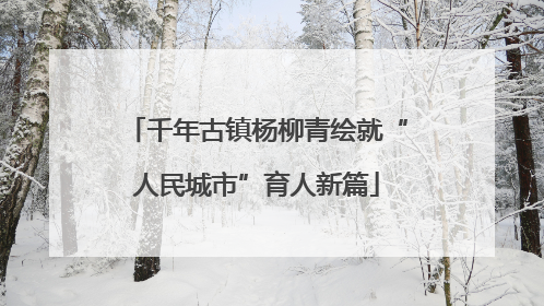 千年古镇杨柳青绘就“人民城市”育人新篇