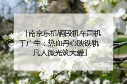 南京东机辆段机车司机于广生：热血丹心映铁轨 凡人微光筑大爱