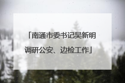 南通市委书记吴新明调研公安、边检工作