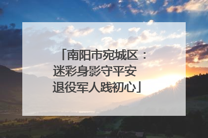 南阳市宛城区：迷彩身影守平安 退役军人践初心