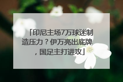 印尼主场7万球迷制造压力？伊万亮出底牌，国足主打进攻