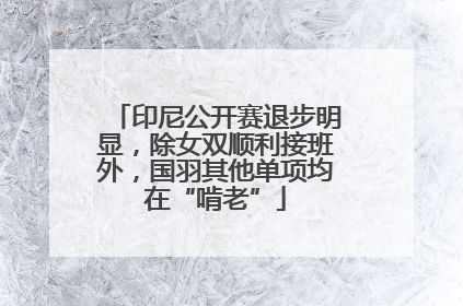 印尼公开赛退步明显，除女双顺利接班外，国羽其他单项均在“啃老”