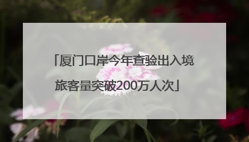 厦门口岸今年查验出入境旅客量突破200万人次