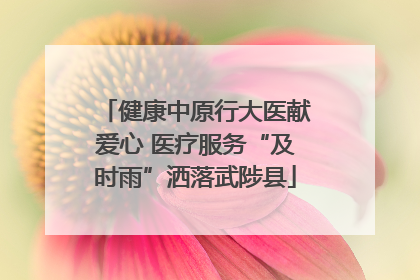 健康中原行大医献爱心 医疗服务“及时雨”洒落武陟县