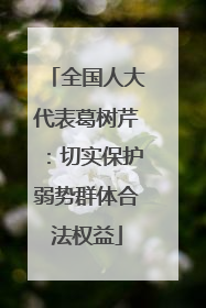 全国人大代表葛树芹：切实保护弱势群体合法权益