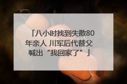 八小时找到失散80年亲人 川军后代替父喊出“我回家了”