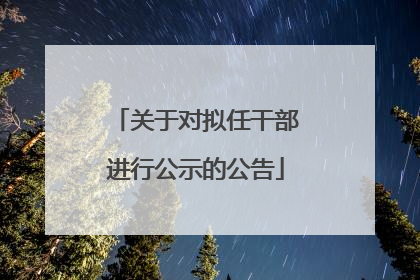 关于对拟任干部进行公示的公告