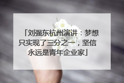 刘强东杭州演讲：梦想只实现了三分之一，坚信永远是青年企业家