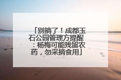 别摘了！成都玉石公园管理方提醒：杨梅可能残留农药，勿采摘食用