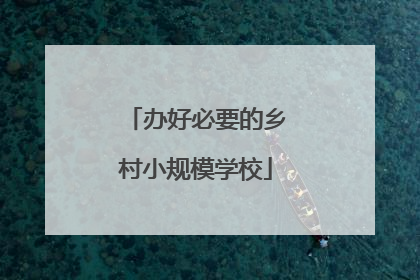 办好必要的乡村小规模学校