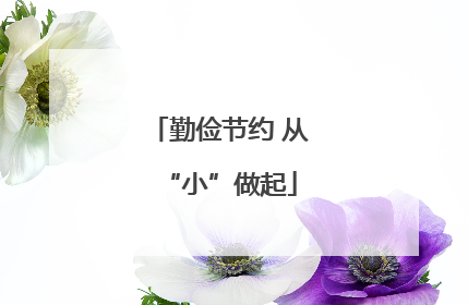 勤俭节约 从“小”做起