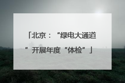 北京：“绿电大通道”开展年度“体检”