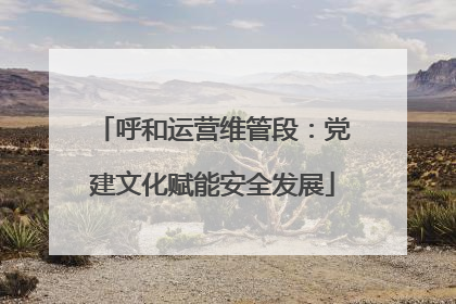 呼和运营维管段：党建文化赋能安全发展