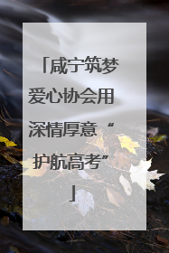 咸宁筑梦爱心协会用深情厚意“护航高考”