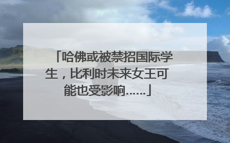 哈佛或被禁招国际学生，比利时未来女王可能也受影响……