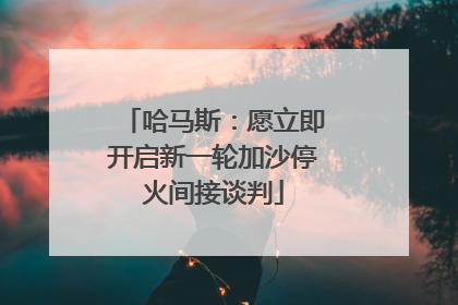 哈马斯：愿立即开启新一轮加沙停火间接谈判