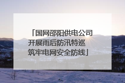 国网邵阳供电公司开展雨后防汛特巡 筑牢电网安全防线