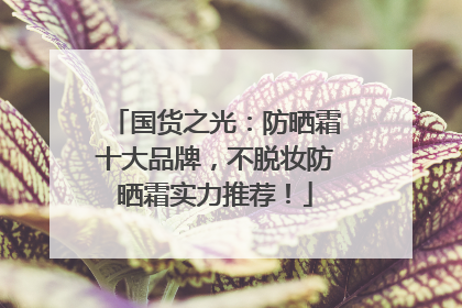 国货之光：防晒霜十大品牌，不脱妆防晒霜实力推荐！
