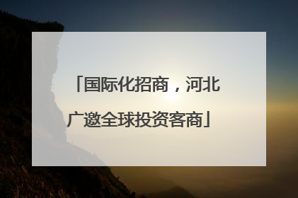国际化招商，河北广邀全球投资客商