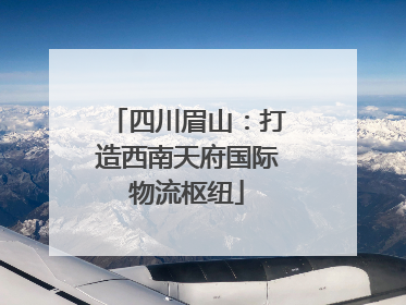 四川眉山：打造西南天府国际物流枢纽
