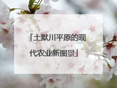 土默川平原的现代农业新图景