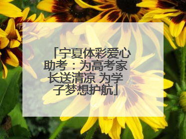 宁夏体彩爱心助考：为高考家长送清凉 为学子梦想护航