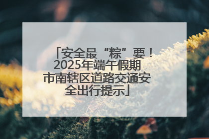 安全最“粽”要！2025年端午假期市南辖区道路交通安全出行提示