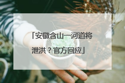 安徽含山一河道将泄洪？官方回应