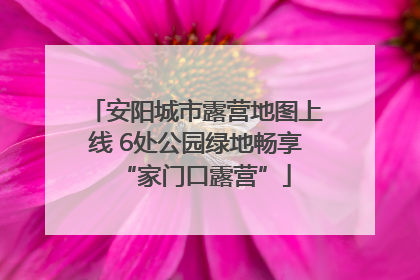 安阳城市露营地图上线 6处公园绿地畅享“家门口露营”