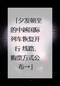 夕发朝至的中越国际列车恢复开行 线路、购票方式公布→