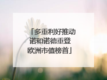 多重利好推动 诺和诺德重登欧洲市值榜首