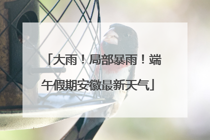 大雨！局部暴雨！端午假期安徽最新天气
