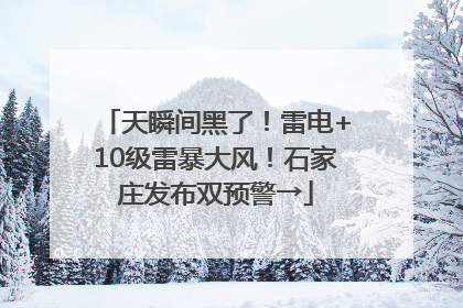 天瞬间黑了！雷电+10级雷暴大风！石家庄发布双预警→