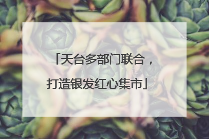 天台多部门联合，打造银发红心集市