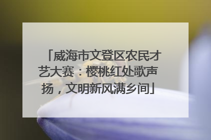 威海市文登区农民才艺大赛：樱桃红处歌声扬，文明新风满乡间