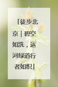 徒步北京｜碧空如洗，运河绿道行者如织