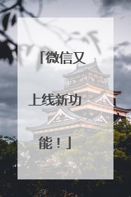 微信又上线新功能！