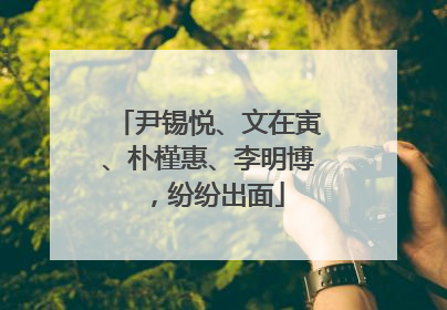 尹锡悦、文在寅、朴槿惠、李明博，纷纷出面