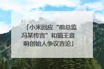 小米回应“前总监冯某传言”和猫王音响创始人争议言论