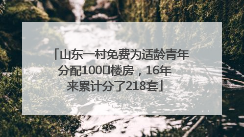山东一村免费为适龄青年分配100㎡楼房，16年来累计分了218套