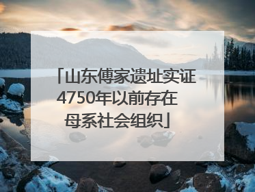 山东傅家遗址实证4750年以前存在母系社会组织