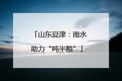 山东夏津：南水助力“吨半粮”