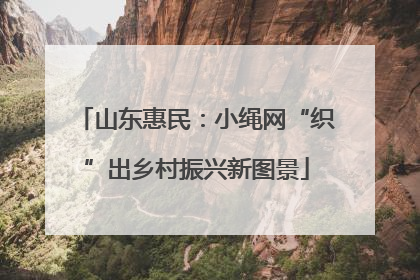 山东惠民：小绳网“织”出乡村振兴新图景