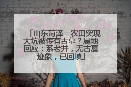 山东菏泽一农田突现大坑被传有古墓？属地回应：系老井，无古墓迹象，已回填