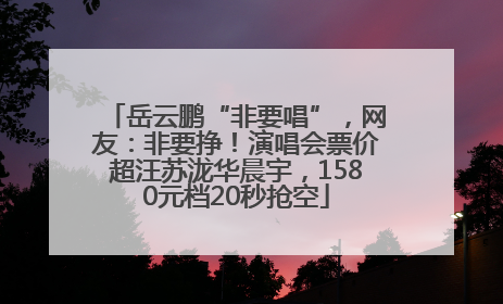 岳云鹏“非要唱”，网友：非要挣！演唱会票价超汪苏泷华晨宇，1580元档20秒抢空