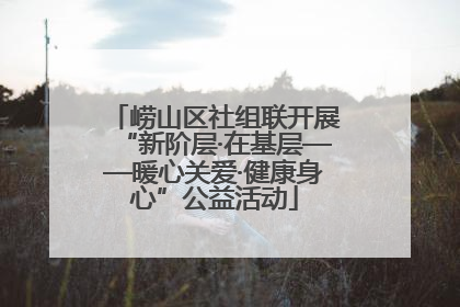 崂山区社组联开展“新阶层·在基层——暖心关爱·健康身心”公益活动