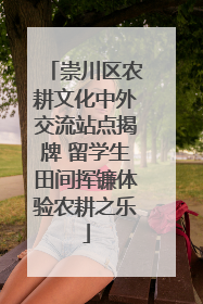 崇川区农耕文化中外交流站点揭牌 留学生田间挥镰体验农耕之乐