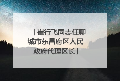 崔行飞同志任聊城市东昌府区人民政府代理区长